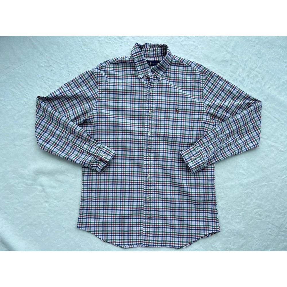 Ralph Lauren Boys Button Down Long‎ Sleeve Size L (14-16) Multicolor Plaid